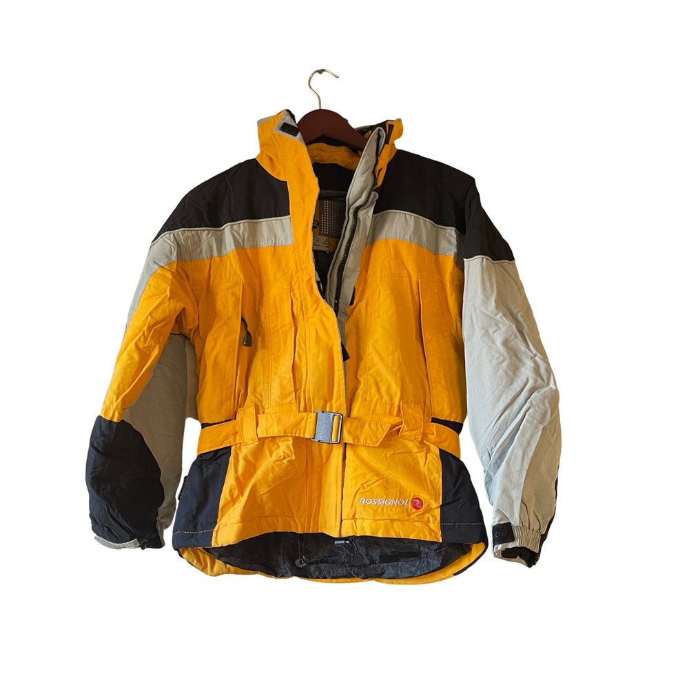 90s Rossignol Ski‎ Snowboard Jacket Mens Size S Yellow Winter Sport Coat